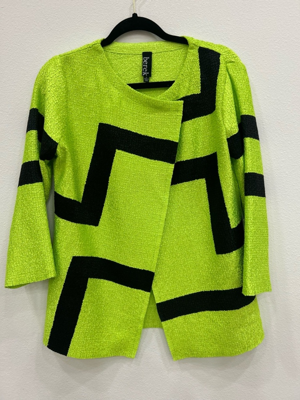 Berek SM abstract crinkle blouse top office professional colorful cardigan